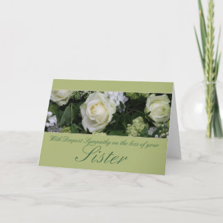 Carte Soeur Sympthy avec Roses