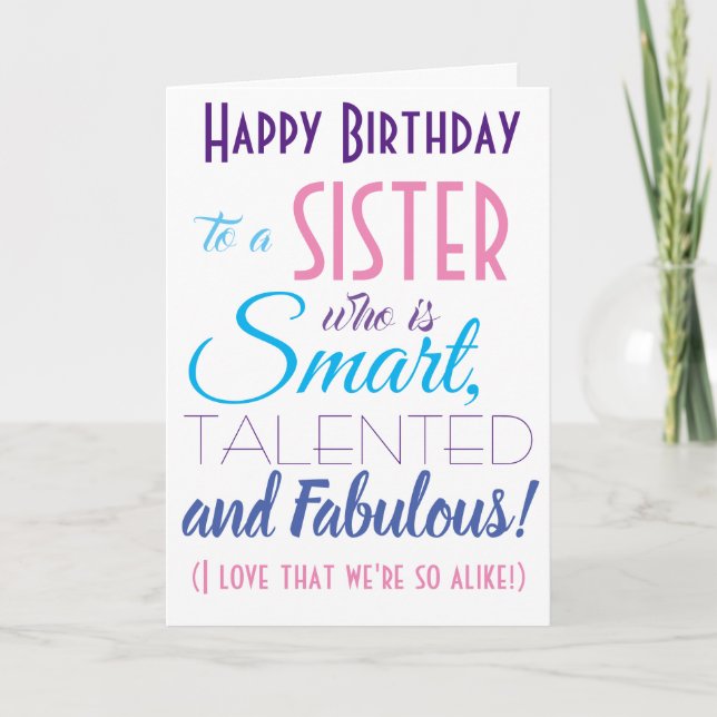 Carte Soeurs amusantes Joyeux anniversaire (Devant)
