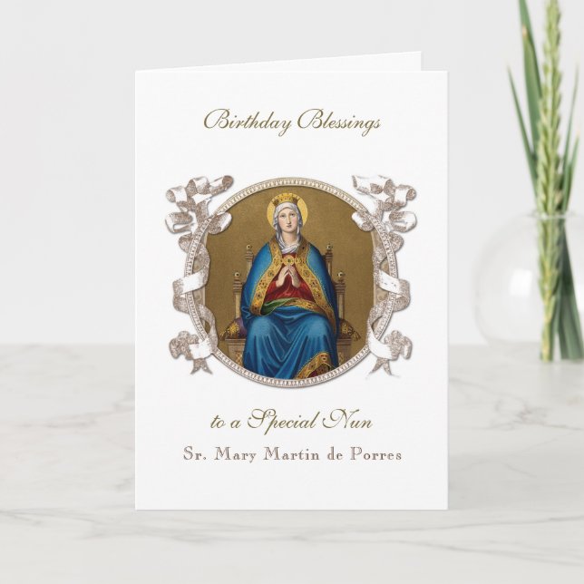 Carte Soeurs Anniversaire Bénédiction Célébration Vierge (Devant)