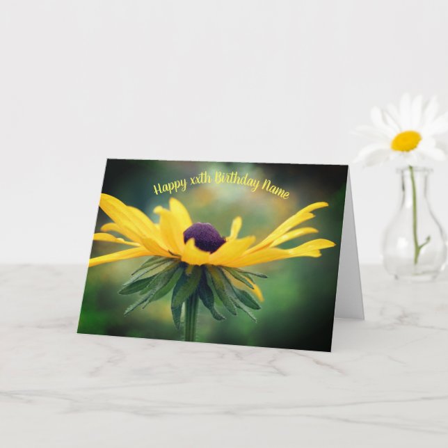 Carte Soft Black Eyed Susan Personnalisé Anniversaire (Petite plante)