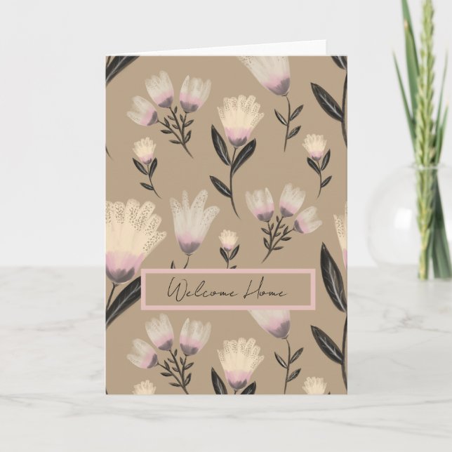 Carte Soft Blush Botanical Floral Greeting Card  (Devant)