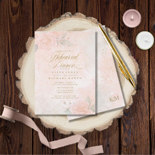 Carte Soft Blush Rose Mariage Dîner de répétition ID828