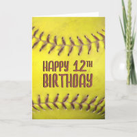 Carte Softball 12e anniversaire