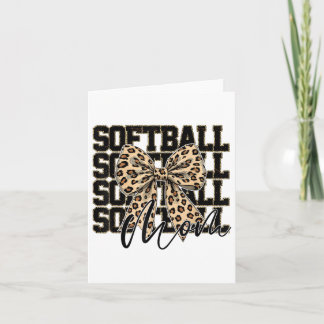 Carte Softball Coquette Bow Softball Maman Jour de Match