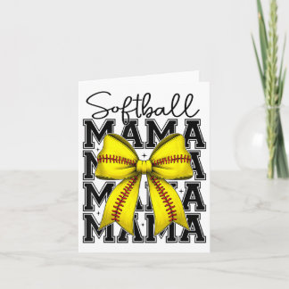 Carte Softball Mama Coquette Bow Mothers Day Softball Mo