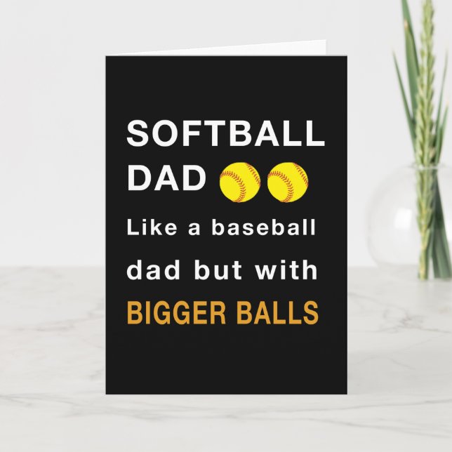 Carte Softball père sports avec des boules plus grandes (Devant)