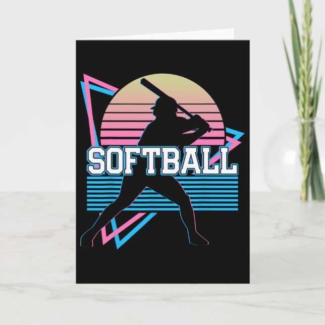 Carte Softball Player Retro  (Devant)