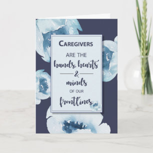 Carte Soins pendant le coronavirus fleurs pandémiques