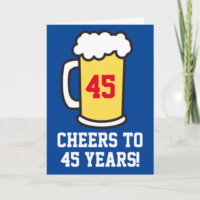 Carte Soirée À 45 Ans Bière Anniversaire (Vierge À L'Int (Devant)
