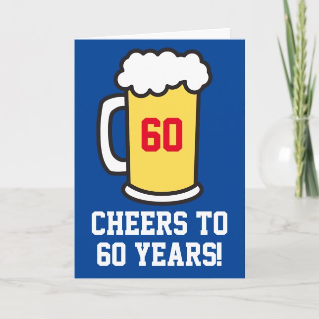 Carte Soirée À 60 Anniversaire De Bière (Vierge À L'Inté (Devant)