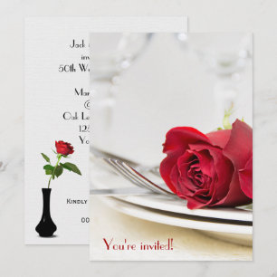 Carte Soirée d'anniversaire de la Rose rouge