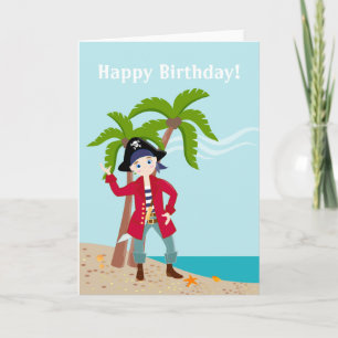 Carte Soirée d'anniversaire pour enfant pirate