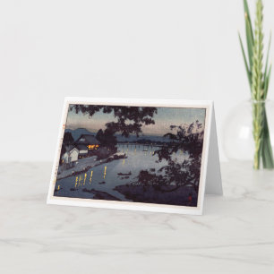 Carte Soirée dans le fleuve Chikugo, Hiroshi Yoshida