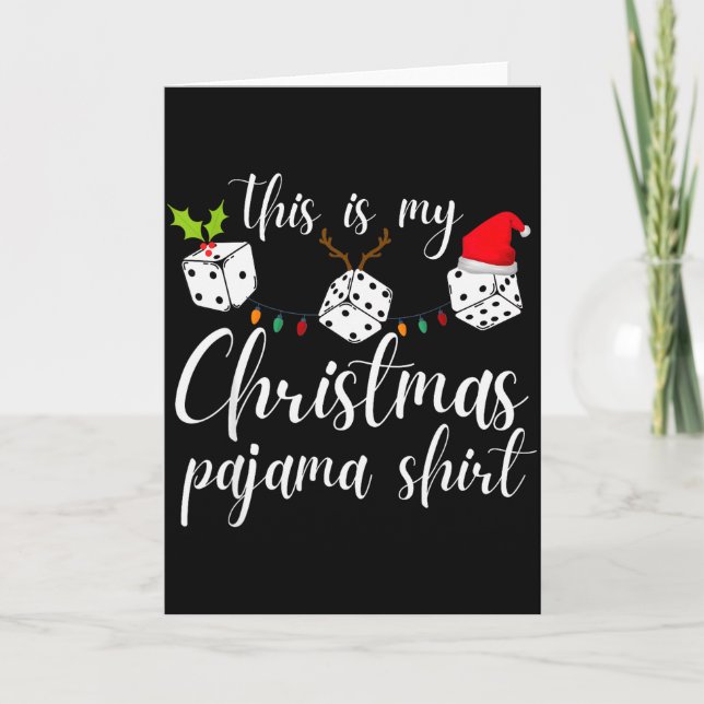 Carte Soirée de jeu de dés en pyjama de Noël Bunco  (Devant)