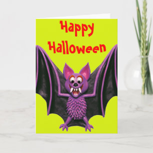 Carte Soirée d'Halloween Cute Bat
