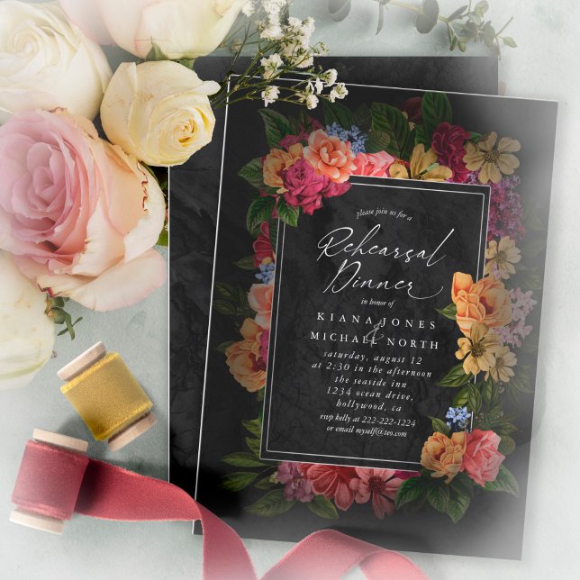 Carte Soirées Sultry Floral Rehearsal Dinner ID829 (Créateur téléchargé)