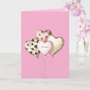 Carte Sois Mien Ballons Cœur Amour Saint-Valentin
