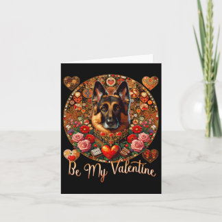 Carte Sois mon chien de la Saint-Valentin Fleur Cœur Rou