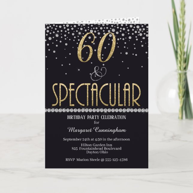 Carte Soixante et Spectaculaire Diamants d'Argent Or Ann (Devant)