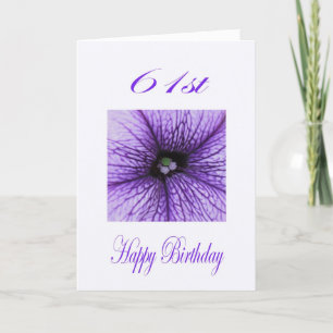 Carte Soixante-et-unième fleur heureuse de pourpre