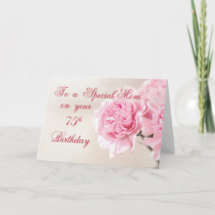 Carte Soixante-quinzième anniversaire de maman, oeillets