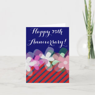 Carte soixante-quinzième fleurs d'anniversaire de