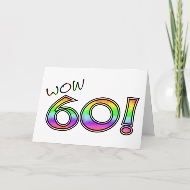Carte Soixantième ANNIVERSAIRE de wow (Devant)
