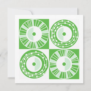 Carte Solaire Ethnique Mi-Siècle Vert moderne Blanc Noir