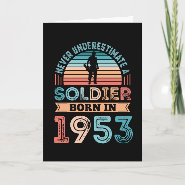 Carte Soldat né 1953 70e anniversaire Cadeau Vétérinaire (Devant)