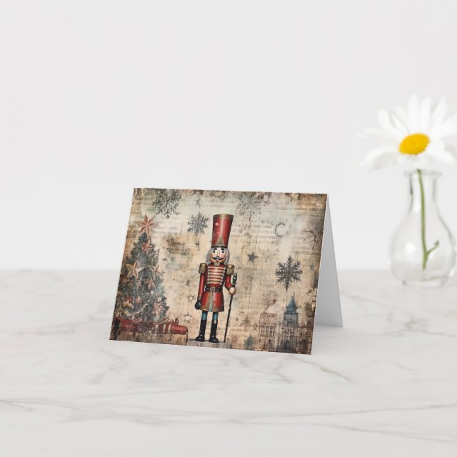 Carte Soldat vintage Nutcracker (Petite plante)
