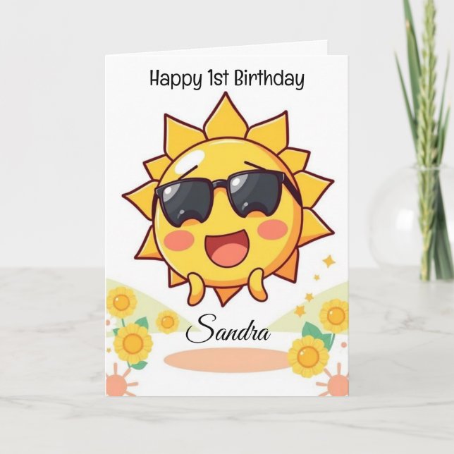 Carte Soleil coloré Joyeux anniversaire (Devant)