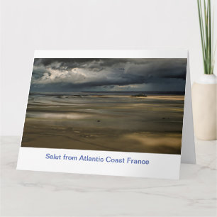 Carte Soleil nuageux Beach color France Mont-Saint-Miche