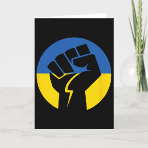 Carte Solidarité unie avec l'Ukraine appelée poing 