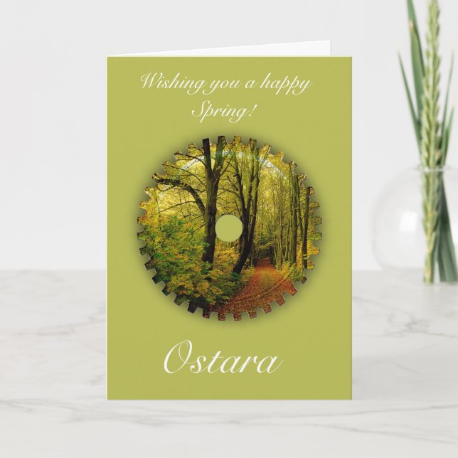 Carte Solstice de printemps Ostara avec paysage de print (Devant)
