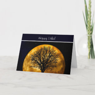 Carte Solstice d'été Bénédiction avec l'arbre et la lune