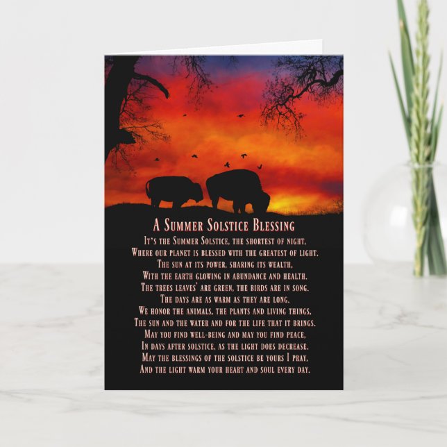 Carte Solstice d'été de Buffalo inspiré par les Amérindi (Devant)