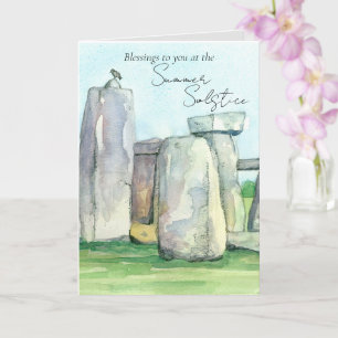 Carte Solstice d'été Stonehenge Angleterre Rocks Blackbi