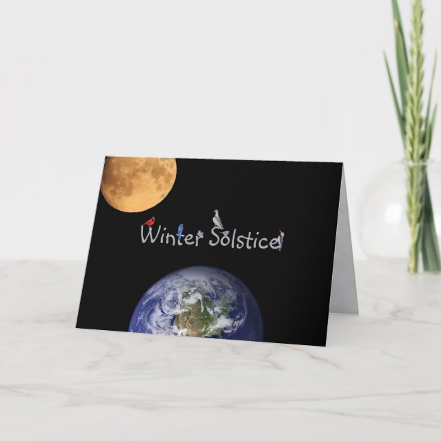 Carte Solstice d'hiver : Salutations de vacances de la n (Devant)