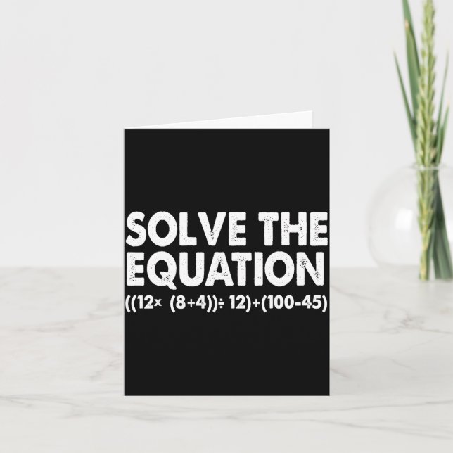 Carte Solve The Equation Funny Math Teacher 67 Meme Six  (Devant)