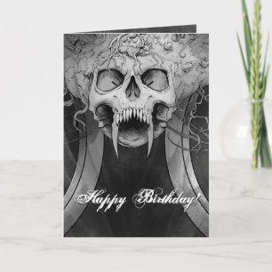 Carte Sombre Métal Lourd Mort Crâne Graveyard Anniversai