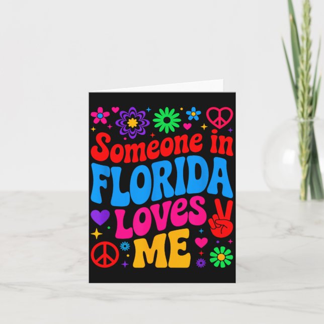 Carte Someone In Florida Loves Me Boho Floral Peaceful C (Devant)