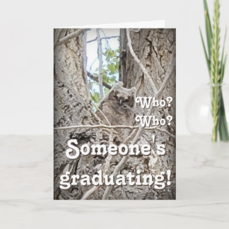 Carte Someone's Graduating Who Who Owlet in Tree 