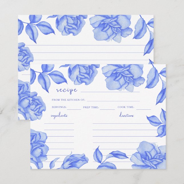 Carte Something blue -  bridal shower recipe (Devant / Derrière)