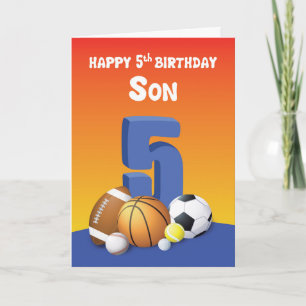 Carte Son 5e anniversaire des balles de sport