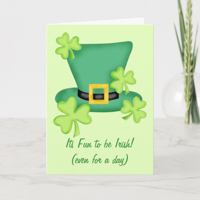 Carte Son amusement à être irlandais même pour le jour (Devant)