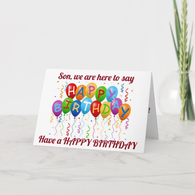 CARTE ***SON*** AVEZ UN ANNIVERSAIRE AMUSANT ET HEUREUX  (Devant)