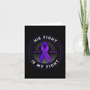 Carte Son combat est mon combat ruban cancer pancréatiqu