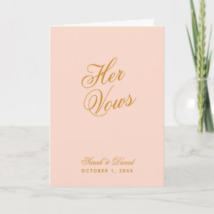 Carte Son Vows Blush Pink Simple Vow Book Mariage