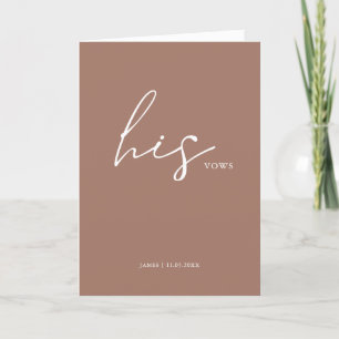 Carte Son Vows Card Minimalist Script Vows Dusty Rose