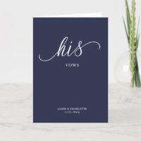 Son Vows Card Minimaliste Script Bleu